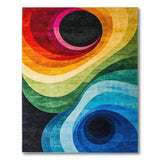 Multi-color and Patterns Vibrant Concentric Circles Multi-Color Area Rug