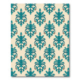 Floral Vintage Teal Damask Floral Area Rug
