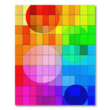 Vibrant Multi-Color Geometric Grid Circle Rug