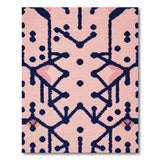 Blush Pink Navy Geometric Modern Area Rug