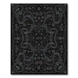 Grey Serpent Floral Washable Area Rug