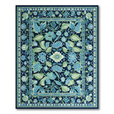 Floral Vintage Navy Blue Floral Medallion Area Rug