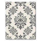 Elegant Black White Damask Floral Area Rug