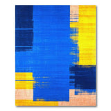 Navy Blue and Sunny Yellow Geometric Abstract Rug