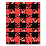 Bold Red Black Geometric Floral Area Rug