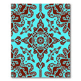 Teal Persian Area Rug with Maroon Floral Motifs