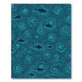 ODIKA Washable Blue Shark Ocean Wave Area Rug - Low Pile Non-Slip