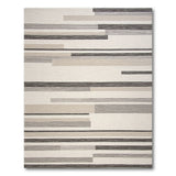 Modern Offset Neutral Stripe Area Rug