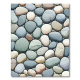 ODIKA Washable Pebble Stone Pattern Area Rug, Low Pile Non-Slip Nature Inspired Floor Mat