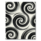 Black and White Black Swirl Abstract Area Rug