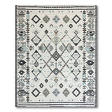 Blue and Teal Teal Grey Geometric Southwestern Area Rug