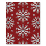 Red Festive Red Snowflake Geometric Area Rug