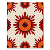 Orange Sunburst Geometric Area Rug