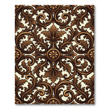 Baroque Ornate Floral Area Rug - Brown Ivory