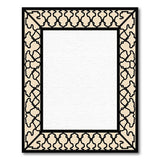 Ornate Beige Black Persian Border Rug