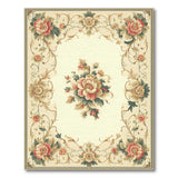 Vintage Floral Medallion Cream Area Rug