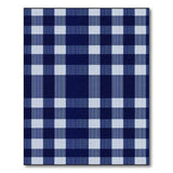 Navy Blue and White Checkered Plaid Area Rug
