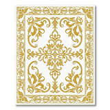 Gold and Silver Elegant Gold Ornate Floral Border Rug