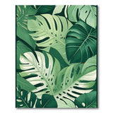Fruit Pattern Lush Monstera Leaves Green Area Rug