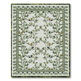 Green Vine Leaf Floral Area Rug