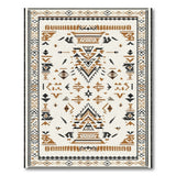 Brown and Tan Tan Brown Southwestern Geometric Area Rug