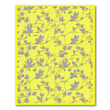 Sunny Yellow Grey Leaf Area Rug