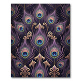 Purple Peacock Feather Ornate Area Rug
