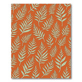 Bold Orange Fern Leaf Pattern Area Rug