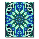 Blue Teal Persian Starburst Area Rug