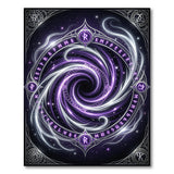 ODIKA Mystic Norse Rune Vortex Purple Washable Low Pile Area Rug