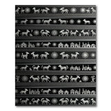Black White Heritage Tribal Animal Sun Rug
