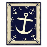 Nautical Navy Anchor Coastal Area Rug