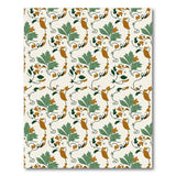 Vintage Green Leaf Bird Floral Area Rug