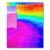 Vibrant Stacked Rainbow Block Area Rug