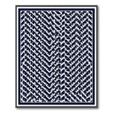 Blue and Teal Navy Zigzag Geometric Area Rug