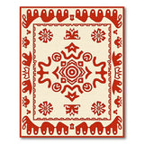 Odika Red Geometric Tribal Medallion Rug