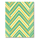 Teal Yellow Zigzag Geometric Area Rug
