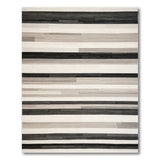 Offset Stripe Black White Area Rug