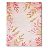 Pink Gold Leaf Floral Vintage Area Rug