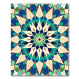 Teal Blue Geometric Starburst Area Rug