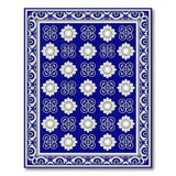 Blue and Teal Navy Blue Persian Floral Motif Area Rug