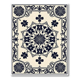 Ornate Black Floral Persian Medallion Rug