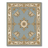 Teal Gold Ornate Baroque Area Rug