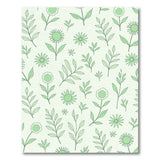 Mint Green Daisy Leaf Outline Area Rug