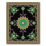 Green Ornate Green Gold Medallion Persian Area Rug