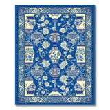 Blue White Chinoiserie Porcelain Vase Rug