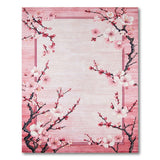Pink Cherry Blossom Framed Area Rug