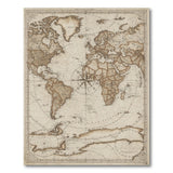 Vintage World Map Brown Area Rug