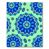 Blue and Teal Blue Teal Mandala Floral Area Rug