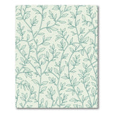 Teal Eucalyptus Leaf Line Art Area Rug